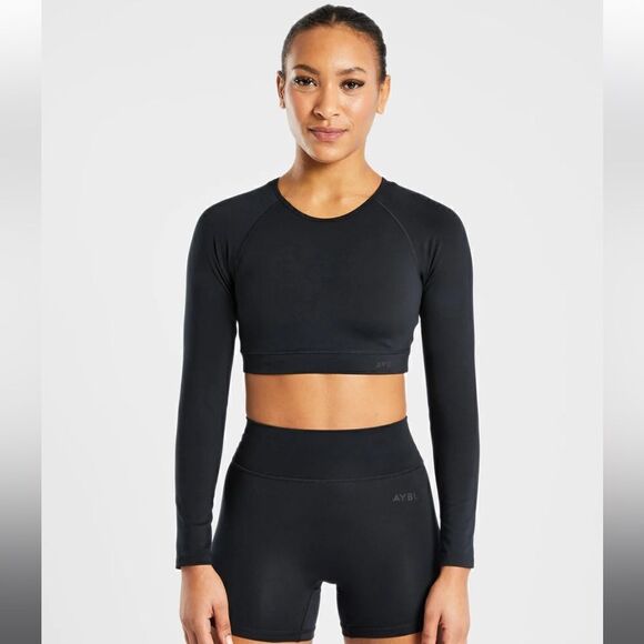 NEW AYBL Bundle Staple Long Sleeve Crop Tops small/xs - Picture 6 of 12